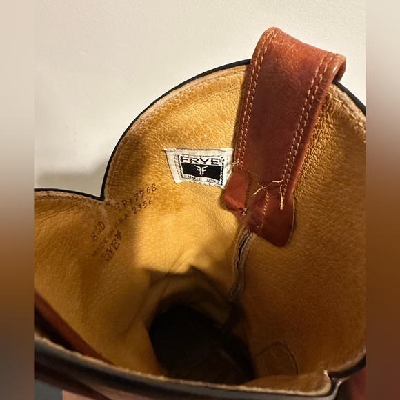 Vintage Frye Western Boots Mens Size 8.5D Brown Leather Cowboy 2356 Pull On - Picture 8 of 9